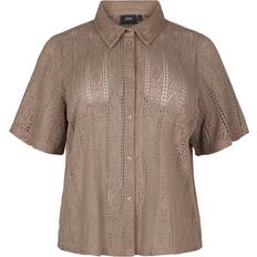 Zizzi Skjorter Zizzi Bluse Vjady Mokka - Brun