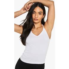 M Tank Tops boohoo Womens Seamless Rib Racer Back Vest Top - White