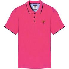 Lila Pikétröjor Aeronautica Militare Bomull Kortärmad Bomullspolo - Magenta