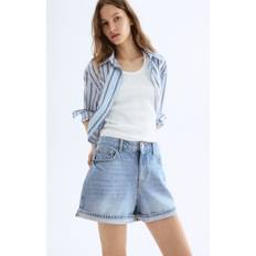 H&M Light Denim High Waisted Denim Shorts - Blue