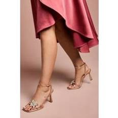 Pink Heeled Sandals Coast Wide Fit Taleesa Diamante Corsage Detail High Heel Sandals - Pink