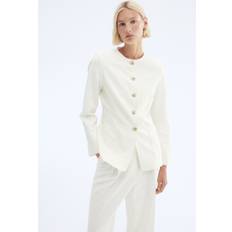 H&M Creme Blazer I Hørblanding - Hørblanding