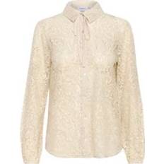 Polyamid Bluser Saint Tropez Jewelsz Blonde Skjorte Med Sløjfe Hals - Beige