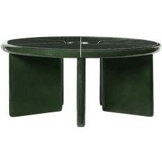 ferm LIVING Deya Coffee Table Dark Green Ø80 x H32 cm Sofabord