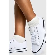 Trainers boohoo Canvas Low Trainers Womens - White