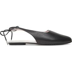 Calvin Klein Lave sko Calvin Klein Leather Slingback Ballerinasko Med Rem - Black