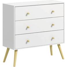 Homcom 3 Unit White Chest of Drawer 80x80cm