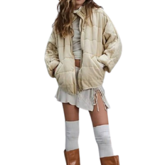 Free People Dolman Quilted Knit Jacket - Vanilla Creme
