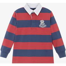 Ralph Lauren Skjortor Barnkläder Ralph Lauren Boys Navy Blue Red Stripe Cotton Rugby Shirt - Blue/Red