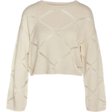 Cropped Jumpers Noisy May June Sweater - Pearled Ivory