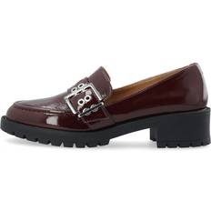 Rød Loafers Bianco Biapearl Buckle Loafer Damesko - Burgundy Patent