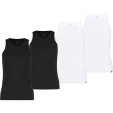 Bodys Puma Herren Tank Top 4er Pack Basic Unterhemd Rundhals - Schwarz Weiß