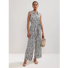 Viscose Jumpsuits & Overalls Phase Eight Janine Sleeveless Spot Print Jumpsuit - Black/Ivory