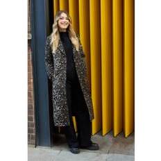 Multicoloured - Women Coats Dorothy Perkins Leopard Animal Wool Midi Coat - 16