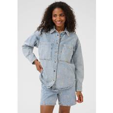 Jeansjackor Kaffe Denim Jacket Dam Jeansjacka Blue Denim