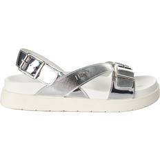 Sølv Sandaler Liu Jo Elegante Platform Læder Sandaler Metalliske Detaljer - Grå