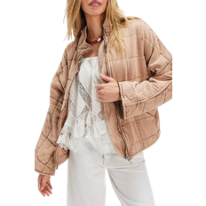 Free People Dolman Quilted Knit Jacket - Champagne Diamonds