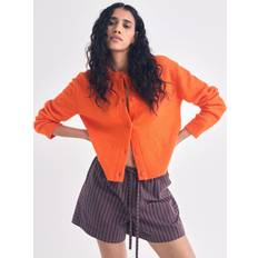 Orange Cardigans Hush Boxy Wool Rich Cardigan - Bright Orange