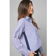 Stripes - Women Shirts Wallis Stripe Pocket Side Tape Shirt - Blue