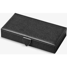 Pebble Leather Cufflink Box Grained - Black