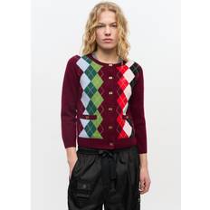 Ganni Dame Trøjer Ganni Cashmere Wool Mix Cardigan Tawny Port - Bordeaux