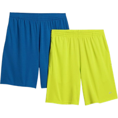 Amazon Essentials Men's Performance Tech Loose Fit Shorts 2-pack - Blue/Neon Lime Green