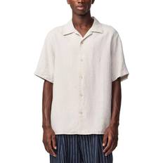 Men - Modal Shirts NN.07 Short Sleeve Linen Shirt - Beige