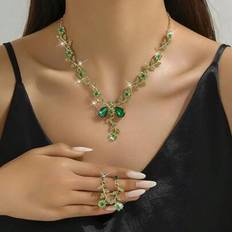 Crystal Jewellery Sets Shein Bridal Rhinestone Crystal Necklace Earrings Set - Multicolore