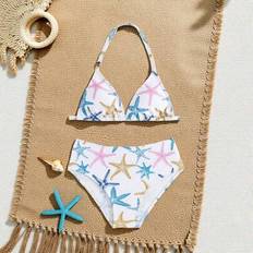 Bikinis Shein Tween Girls Bikini Set Starfish Print Multi-Color