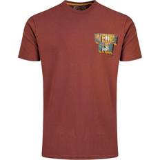 Mens Wild Life Graphic Back Print T-Shirt - Paprika