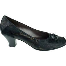 Uld Højhælede sko Gabor Trendy Uld Læder Pumps - Sort