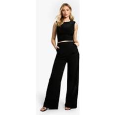 Black Maternity & Nursing Wear boohoo Womens Maternity Tailored Wide Leg Trouser Black