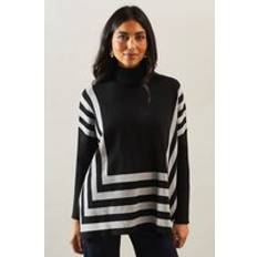 Multicoloured - Women Capes & Ponchos Wallis Striped Roll Neck Poncho - Multi