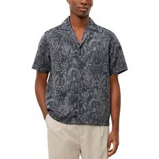 Les Deux Oxfordskjortor Les Deux Dancing Jacquard Print Camp Shirt - Dark Navy