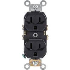 15 Amp Black Duplex Grounded Receiver Pack