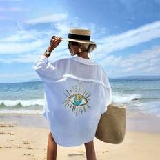Women - Wool Clothing Shein Casual Eye Pattern Long Sleeve Mid-Length Dress