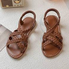 Brown Sandals Shein Vintage Woven Children's Sandals - Brown
