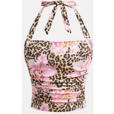 Florals Tank Tops Children's Clothing Shein Tween Girl Leopard Floral Hibiscus Print Halter Neck - Spring Summer