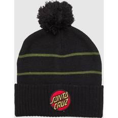 Randiga - Unisex Huvudbonader Santa Cruz Dot Stripe Beanie Pom - Black/Dill Green