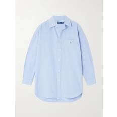 Men - Oversize Shirts Polo Ralph Lauren Icon Logo Embroidered Cotton Poplin Shirt - Blue