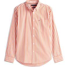 Tommy Hilfiger Stribede Skjorter Tommy Hilfiger Flex Poplin Bold Stripe Shirt - Lyseorange/Hvid