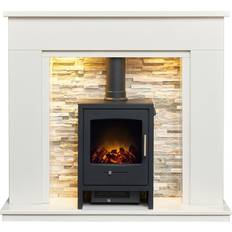 Fireplaces Acantha Amalfi White Marble Fireplace Downlights Bergen Electri