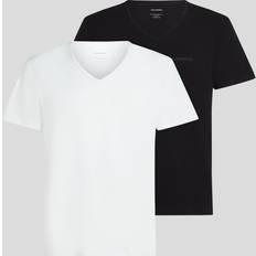 Karl Lagerfeld Herr T-shirts Karl Lagerfeld Logo V-Neck T-shirt 2-Pack - White/Black