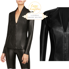 Wolford Tops Wolford Jenna Blazer Lederimitat Jacket Glänzebd Matt - Black Noir