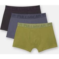 Rutiga Kalsonger Pull&Bear Flerfärgade Boxershorts Med Rutig Textur Och Logga 3-Pack