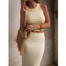 Frank Dandy Linnen Frank Dandy Racer Tank Top - Banana Cream