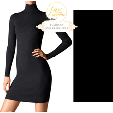 Wolford Klänningar Wolford Viscose High Neck Dress With Rib - Black