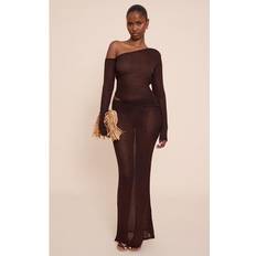 PrettyLittleThing Filigree Maxi Skirt - Brown