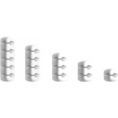 INF 5-Teiliges Kabel Organizer Set Silikon Weiß