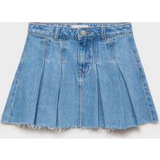 M Skirts Children's Clothing Mango Pleated Denim Skirt Kids - Medium Blue